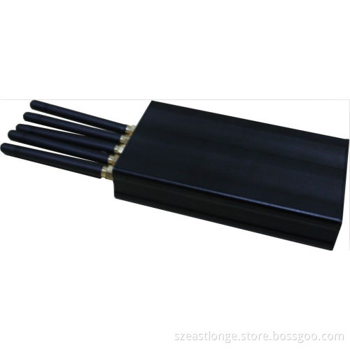 3g Wifi Gps Signal Jammer Shield With 5 Antenna , 10m Jamming Range